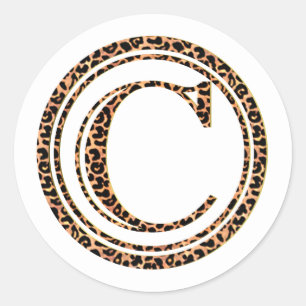 leopard C Classic Round Sticker