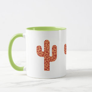 Leopard cactus tree mug