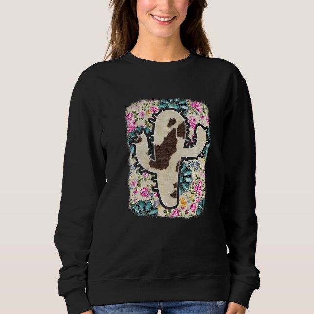 Leopard Cactus Western Cowgirl Tie Dye  2 Sweatshirt (Front)