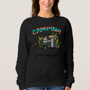 Leopard Camping Trailer Peace Love Camping Campfir Sweatshirt