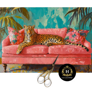 Leopard Cat Decoupage  Tissue Paper