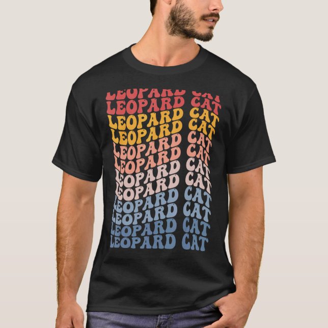 Leopard Cat Groovy Retro 1 T-Shirt (Front)