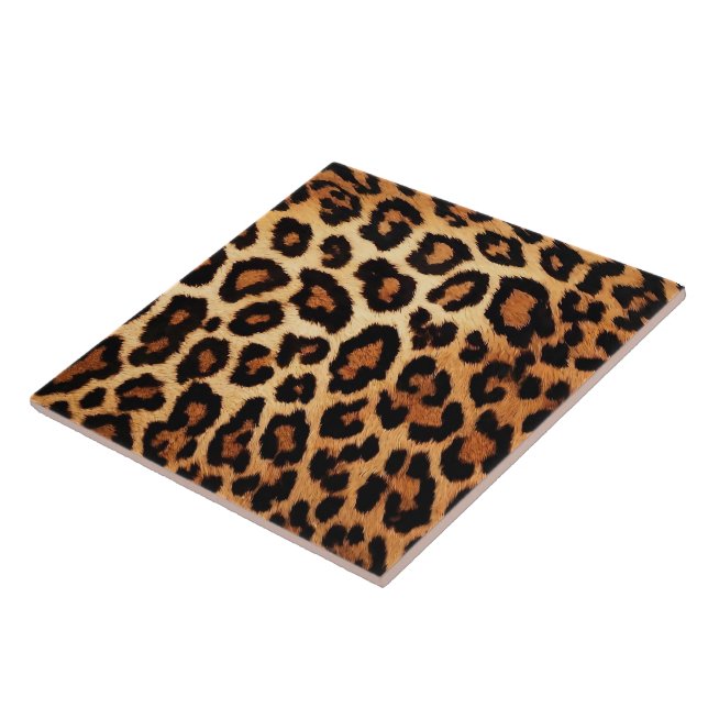 Leopard Cat Modern Animal Print Collection Tile (Side)