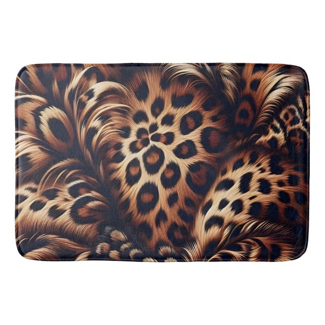 Leopard Charm: The Bold Statement  Bath Mat (Front)