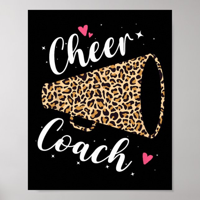 Leopard Cheer Coach Cheerleading Cheerleader Appre Poster (Front)