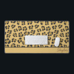 Leopard Cheetah Animal Print Custom Cursive Name Desk Mat<br><div class="desc">This is a Cheetah Leopard Animal Print Custom Cursive Name Desk Mat!</div>