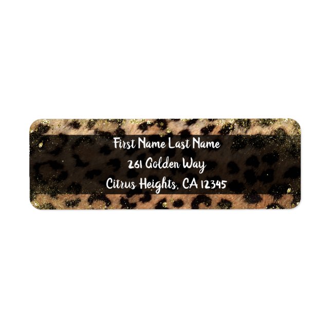 Leopard Cheetah Animal Print Gold Glitter Flecks (Front)