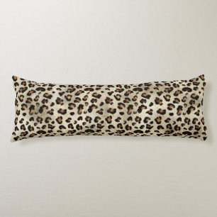 Leopard Cheetah Animal Print Pattern Beige Brown Body Cushion