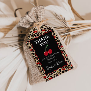 Leopard Cheetah Cherry Birthday Gift Tags