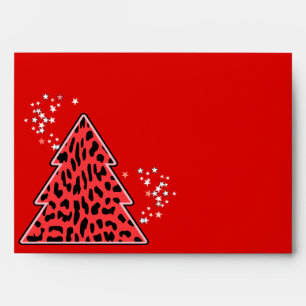 Leopard cheetah Christmas Tree Envelope