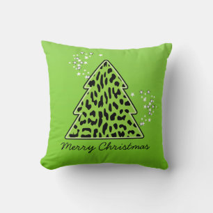 Leopard cheetah Christmas Tree Pillow