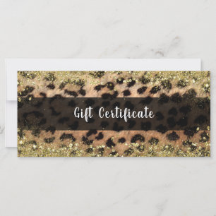 Leopard Cheetah Gold Glitter Glam Gift Certificate