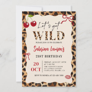 Leopard Cheetah Let’s Get Wild Birthday Invitation