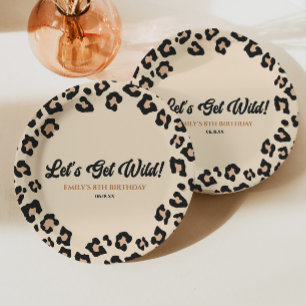 Leopard Cheetah Let's Get Wild! Birthday Party Paper Plate