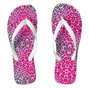 Leopard cheetah pink pattern    jandals