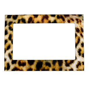 Leopard Cheetah Print Faux Fur Magnetic Frame