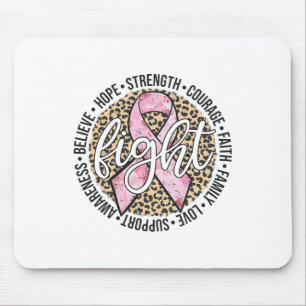 Leopard Cheetah Print Fight Breast Cancer Awarenes Mouse Pad