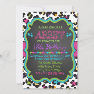 Leopard / Cheetah Print Invitation Birthday
