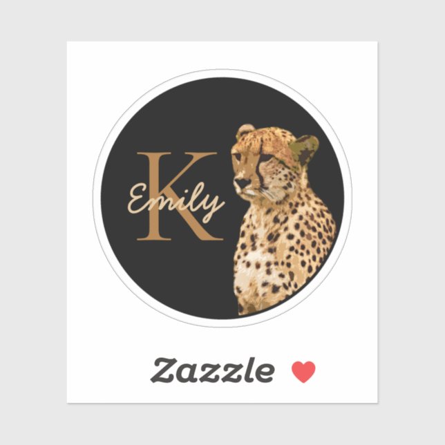 leopard Cheetah Print monogram Initial name (Sheet)