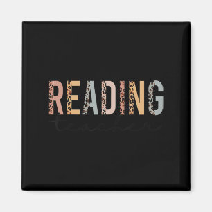 Leopard Cheetah Print Reading Teacher Fun Back To Magnet