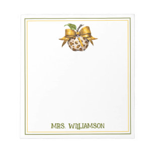 Leopard Cheetah Print Teacher's Apple Notepad