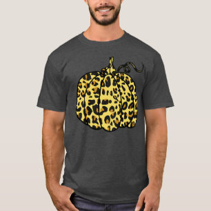 Leopard Cheetah Pumpkin Animal Fall Autumn Cute Ca T-Shirt