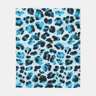 Leopard Cheetah Skin: Watercolor Vintage Tie Dye Fleece Blanket