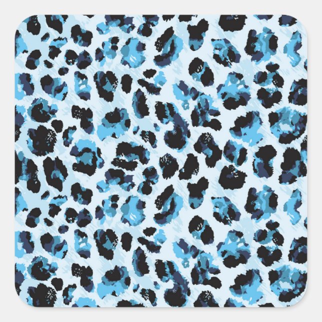 Leopard Cheetah Skin: Watercolor Vintage Tie Dye Square Sticker (Front)
