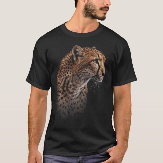 Leopard Cheetah Tiger Leopard Face Lion Cat  T-Shirt (Front)