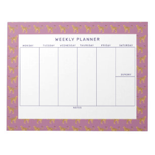 Leopard, Cheetah Weekly Planner Notepad