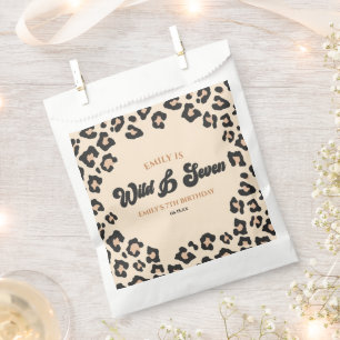 Leopard Cheetah Wild and Seven 7th Birthday Party Favour Bags