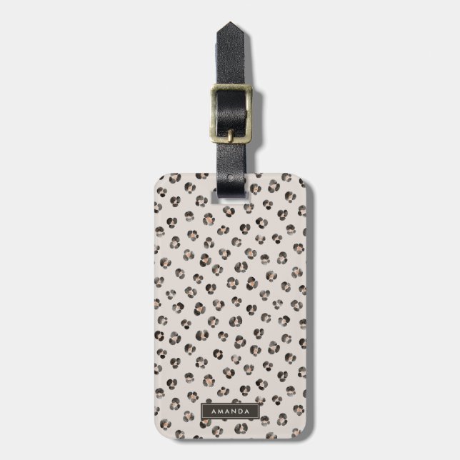 Leopard Cheetah Wild Animal Skin Pattern Luggage Tag (Front Vertical)