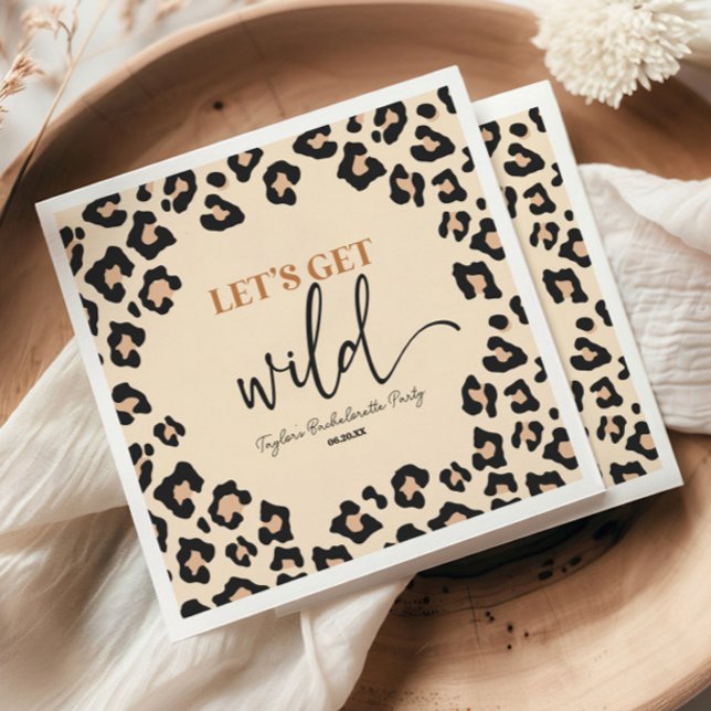 Leopard Cheetah Wild Bachelorette Weekend Party Napkin (Creator Uploaded)