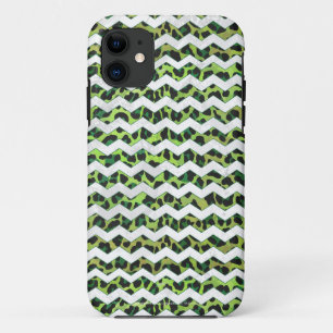 Leopard Chevron Black and Green Print Case-Mate iPhone Case