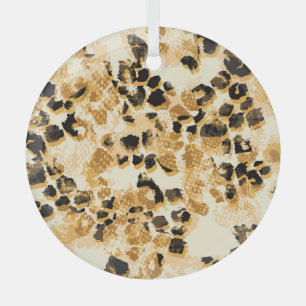 Leopard Chic: Vintage Pattern Elegance. Glass Tree Decoration