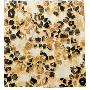 Leopard Chic: Vintage Pattern Elegance. Shower Curtain