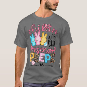 Leopard Chillin With My Preschool Bunnies Teacher  T-Shirt