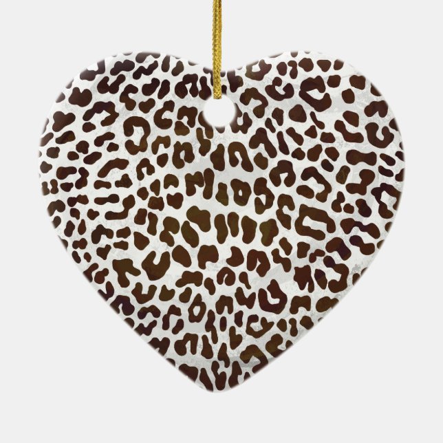 Leopard Chocolate Print Ceramic Tree Decoration (Back)
