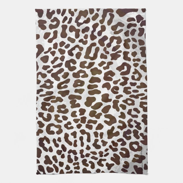 Leopard Chocolate Print Tea Towel (Vertical)
