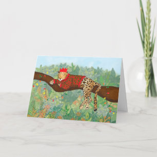 Leopard Christmas card