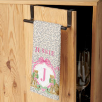 Leopard Christmas Crest Monogram With Name