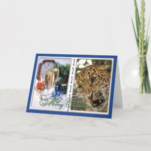 Leopard Christmas Greeting Card
