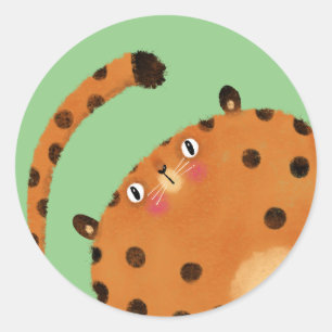 Leopard Classic Round Sticker