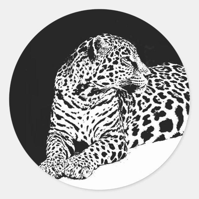 Leopard Classic Round Sticker (Front)