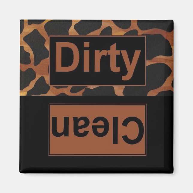 Leopard Clean Dirty Dishwasher Magnet (Front)