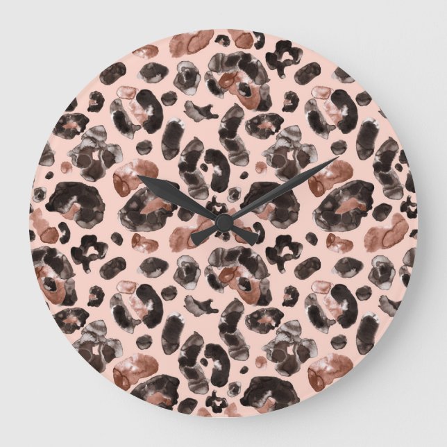 Leopard coat, animal skin seamless pattern. large clock (Front)