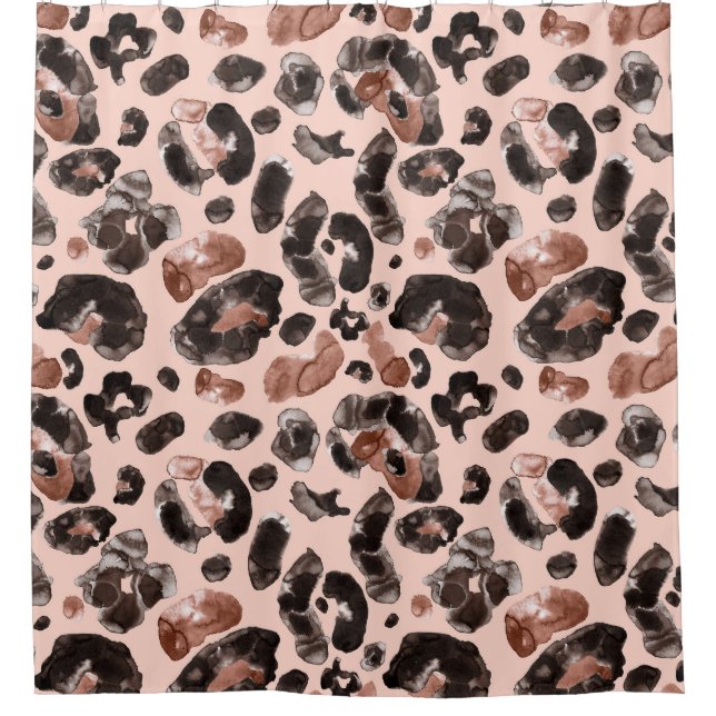 Leopard coat, animal skin seamless pattern. shower curtain (Front)