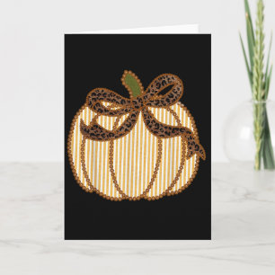Leopard Coquette Bow Thanksgiving Autumn Fall Pump Card