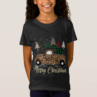 Leopard Covered Red Truck With Buffalo Plaid Chris T-Shirt