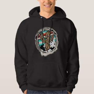 Leopard Cow Pattern Cactus Serape Print Cowgirl Ro Hoodie